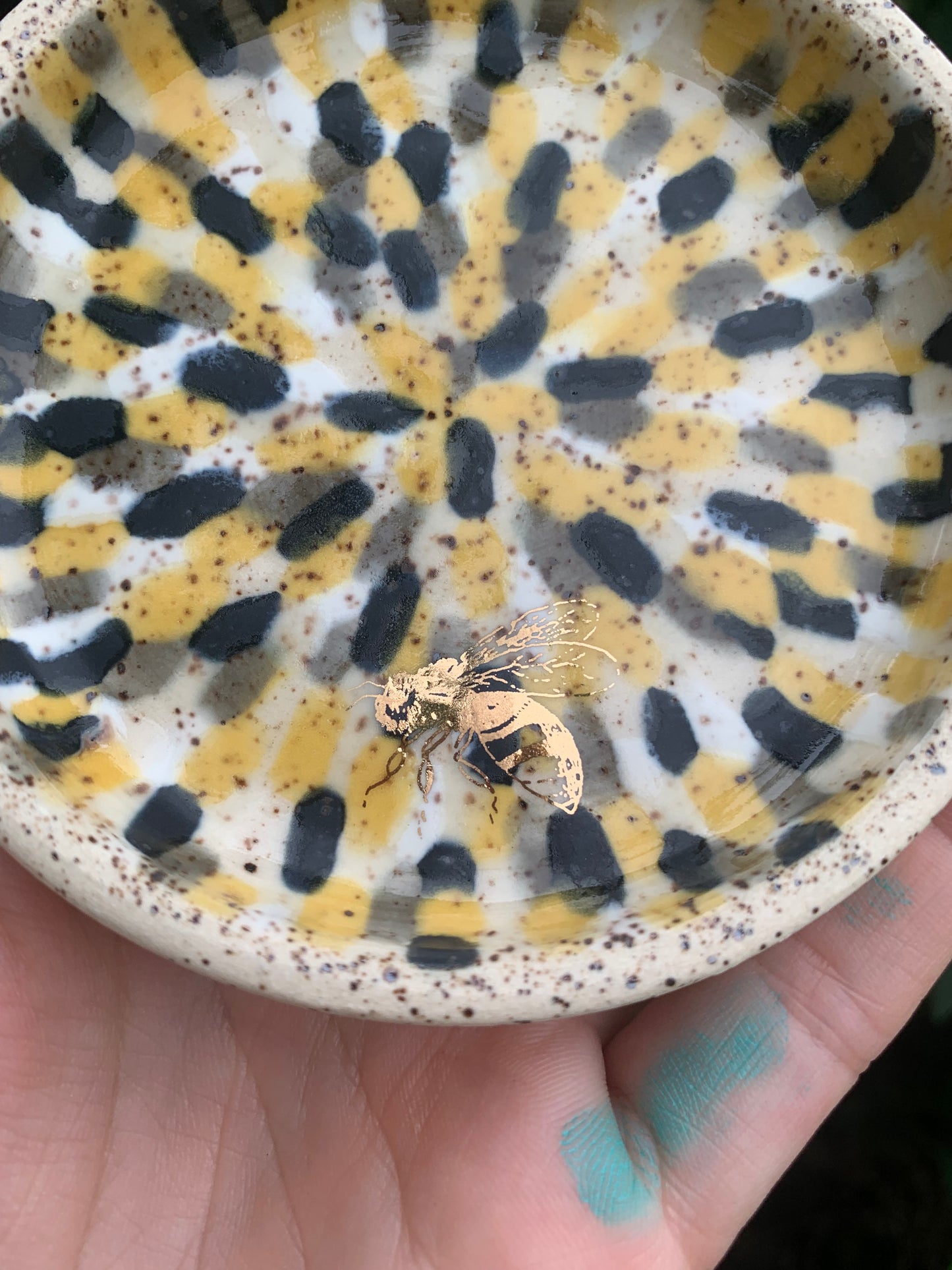 BEES Painted Array Trinket Dish